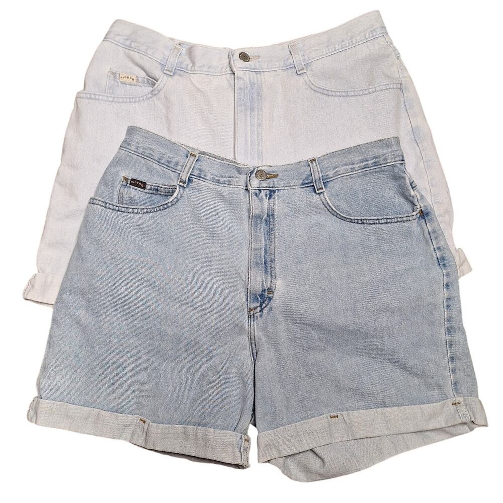 Vintage Rider Womens cuffed mom shorts high rise jeans shorts 90s distressed